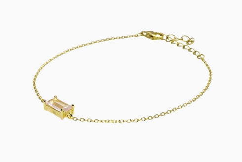 Ameya अमेय | Rosenquarz | Armband | 18K Vermeil Vergoldung